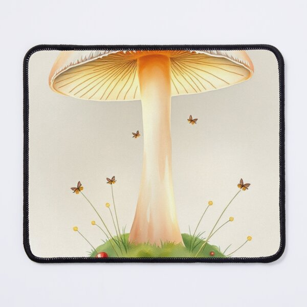 Item preview, Whimsical Mushroom Watercolor Art with Butterflies designed and sold by Vida e Arte.