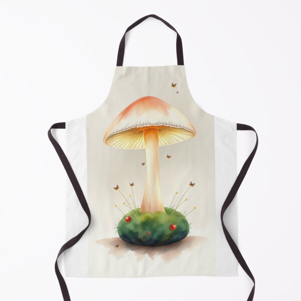 Item preview, Whimsical Mushroom Watercolor Art with Butterflies designed and sold by Vida e Arte.
