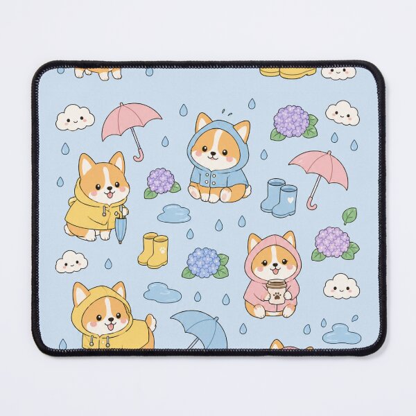 Item preview, Shiba Rainy Brown Kawaii Pattern designed and sold by Soft Berry Studio.