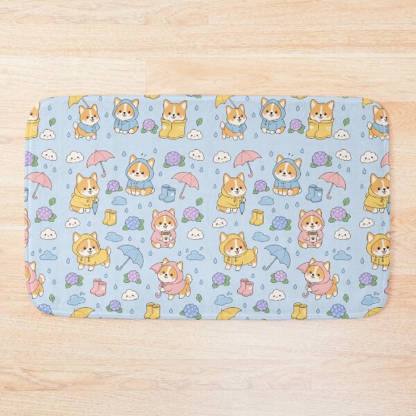 Item preview, Shiba Rainy Brown Kawaii Pattern designed and sold by Soft Berry Studio.