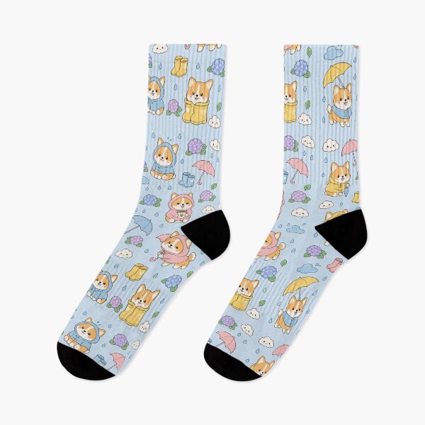 Item preview, Shiba Rainy Brown Kawaii Pattern designed and sold by Soft Berry Studio.