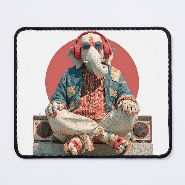 Item preview, Ganesha Boombox Streetwear Retro Neon Headphones Art designed and sold by PANNARUK THAILAND.
