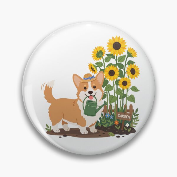 Item preview, Corgi Gardening Society Cute Sunflower Pet Green Thumb designed and sold by PictoVibe.