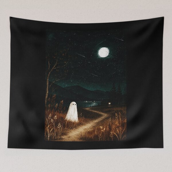 Item preview, Little Ghost on a Moonlit Path Through the Quiet Night designed and sold by ferminhays.