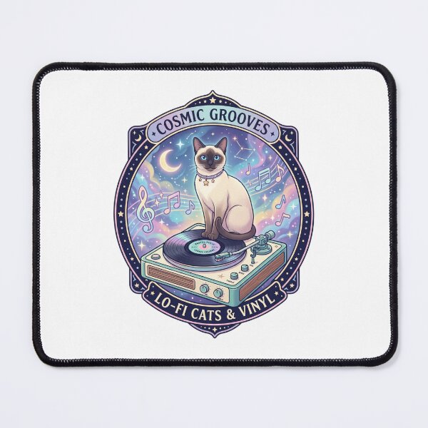 Item preview, LoFi Siamese Cat Vinyl Record Retro Music Aesthetic designed and sold by PictoVibe.