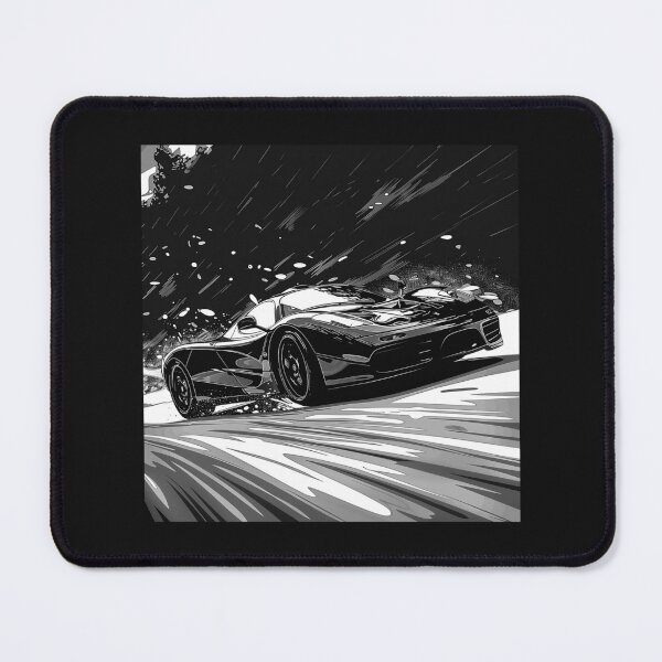 Item preview, Black and White Racing Supercar Speed Art designed and sold by inkoutninja.
