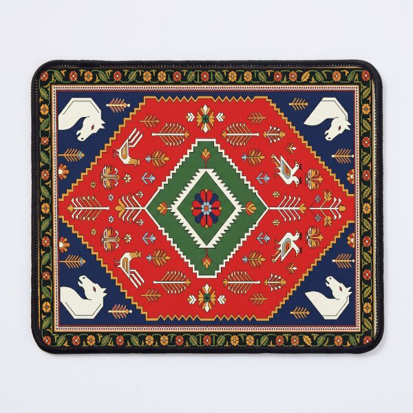 Item preview, Red Navy Traditional Folk Art Tapestry designed and sold by arteresting-art.