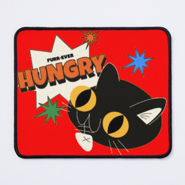 Item preview, Furr-ever Hungry Funny Retro Black Cat designed and sold by GenZFashion000.
