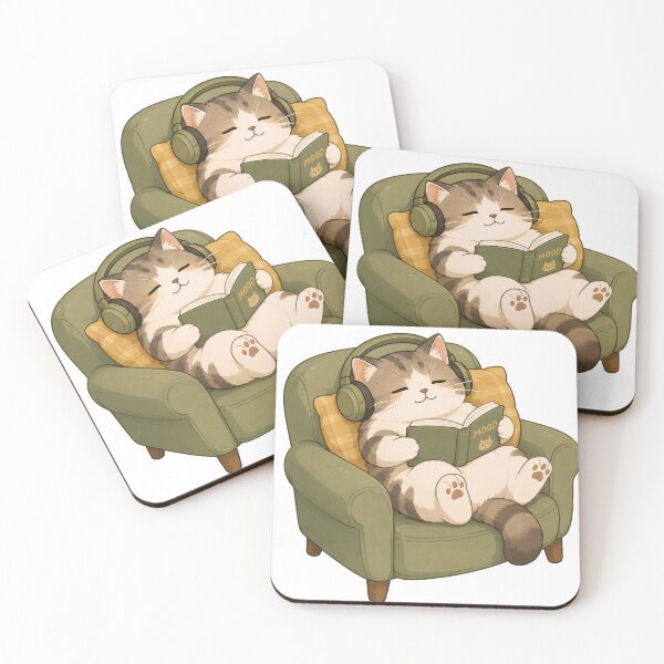 Item preview, Cozy Cat Reading designed and sold by HoloHugDesigns.