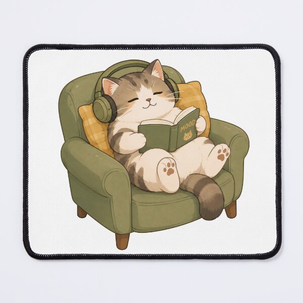 Item preview, Cozy Cat Reading designed and sold by HoloHugDesigns.