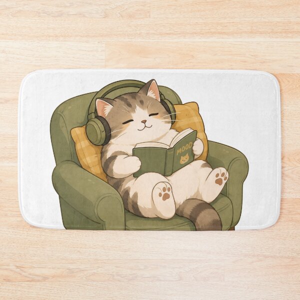 Item preview, Cozy Cat Reading designed and sold by HoloHugDesigns.