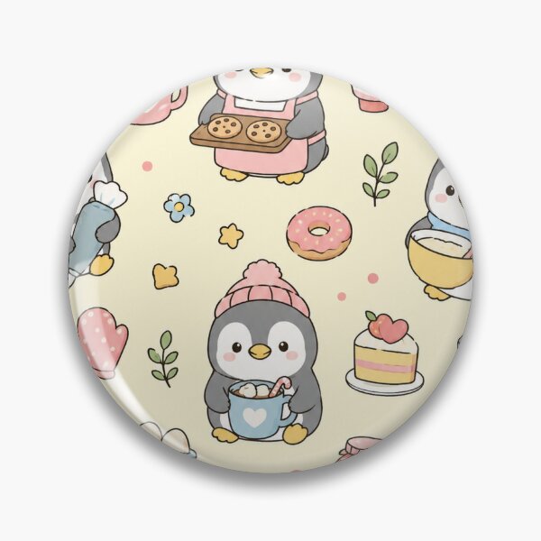 Item preview, Cute Penguin Bakery Kawaii Pattern designed and sold by Soft Berry Studio.