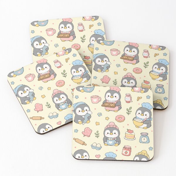 Item preview, Cute Penguin Bakery Kawaii Pattern designed and sold by Soft Berry Studio.