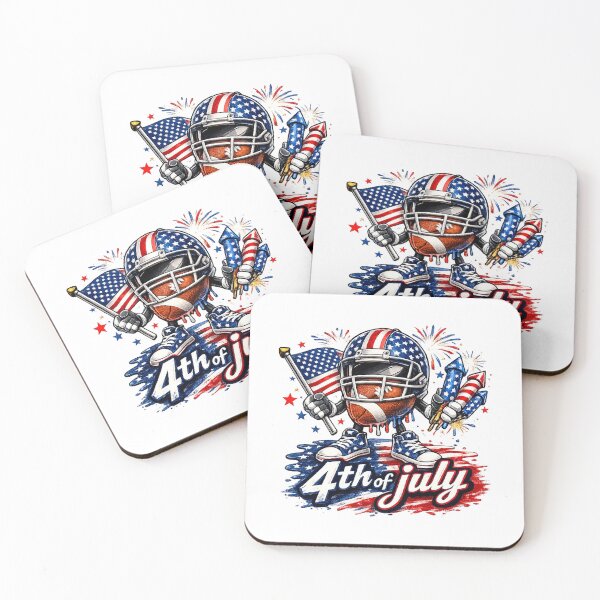 Item preview, Football Drip Ice Cream Dripping 4th of July American Flag  designed and sold by QuiteOrbit.