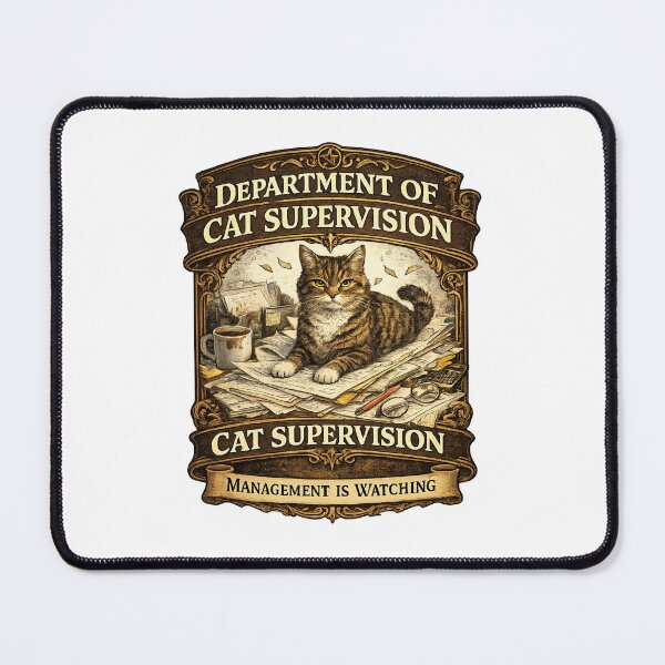 Item preview, Department of Cat Supervision | Funny Office Cat Manager Design for Cat Lovers designed and sold by MrDev.