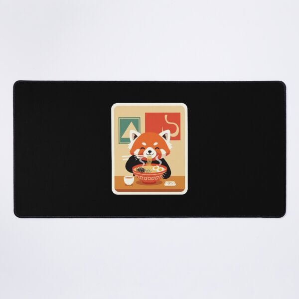 Item preview, Happy Red Panda Enjoying Ramen in a Cozy Noodle Corner designed and sold by JordynLadukeg65.
