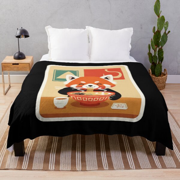 Item preview, Happy Red Panda Enjoying Ramen in a Cozy Noodle Corner designed and sold by JordynLadukeg65.