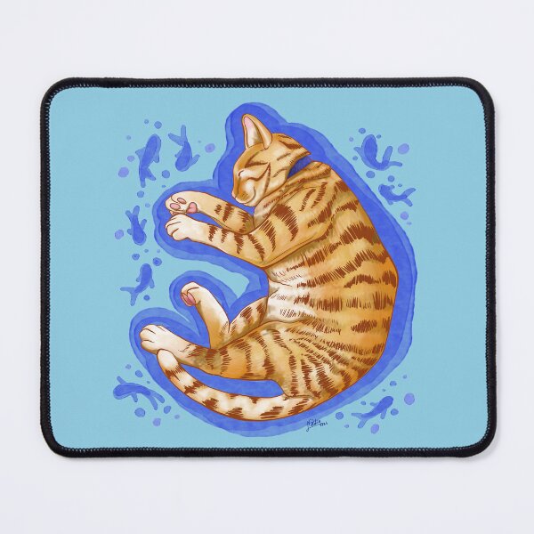 Item preview, Orange tabby cat sleeping and dreaming designed and sold by Konopikyu.