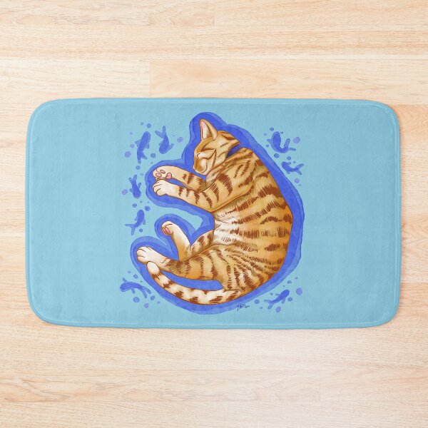 Item preview, Orange tabby cat sleeping and dreaming designed and sold by Konopikyu.
