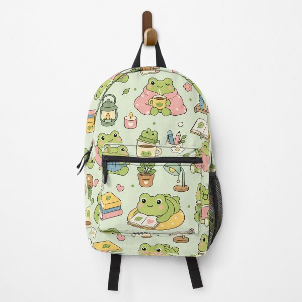 Item preview, Cozy Frog Reading Club Kawaii Pattern designed and sold by Soft Berry Studio.