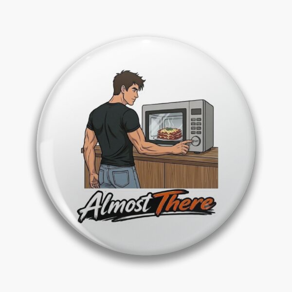 Item preview, Almost There Funny Man Microwaving Lasagna Illustration designed and sold by Northern Glow Art.
