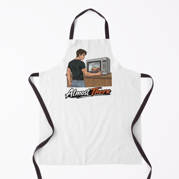 Item preview, Almost There Funny Man Microwaving Lasagna Illustration designed and sold by Northern Glow Art.