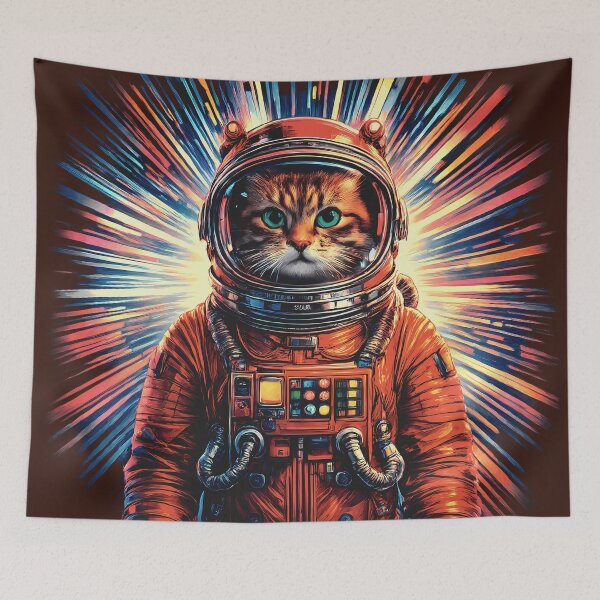 Item preview, Cat Astronaut at the Stargate designed and sold by Cathedral of Curiosity.