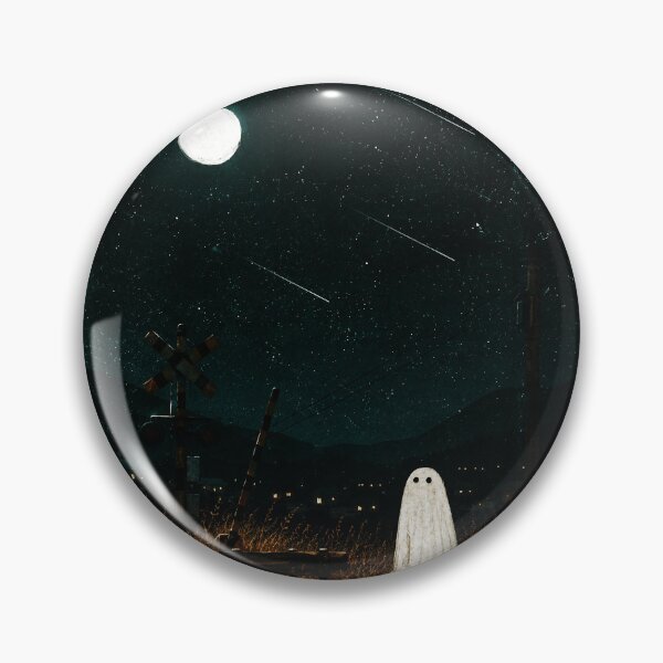 Item preview, Lonely Little Ghost Beneath Moonlit Skies Dark Night designed and sold by ferminhays.
