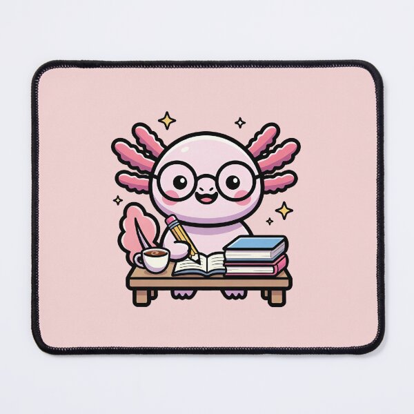 Item preview, Cute Axolotl Studying Book Lover Kawaii Study Buddy designed and sold by ronakris009.