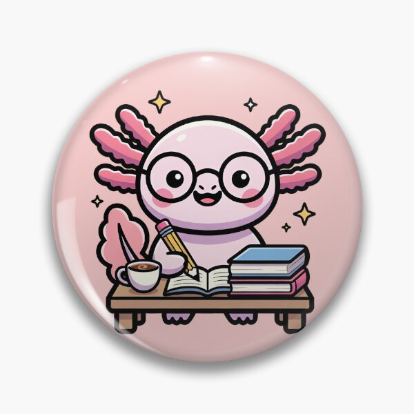 Item preview, Cute Axolotl Studying Book Lover Kawaii Study Buddy designed and sold by ronakris009.