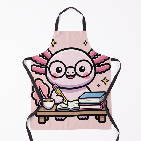 Item preview, Cute Axolotl Studying Book Lover Kawaii Study Buddy designed and sold by ronakris009.