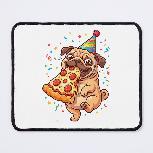 Item preview, Funny Pug Pizza Party Cartoon Food Fast Food Lover designed and sold by PictoVibe.