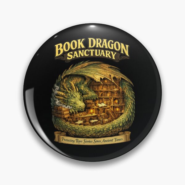 Item preview, Book Dragon Sanctuary | Cozy Fantasy Library Dragon for Book Lovers & Readers designed and sold by MrDev.
