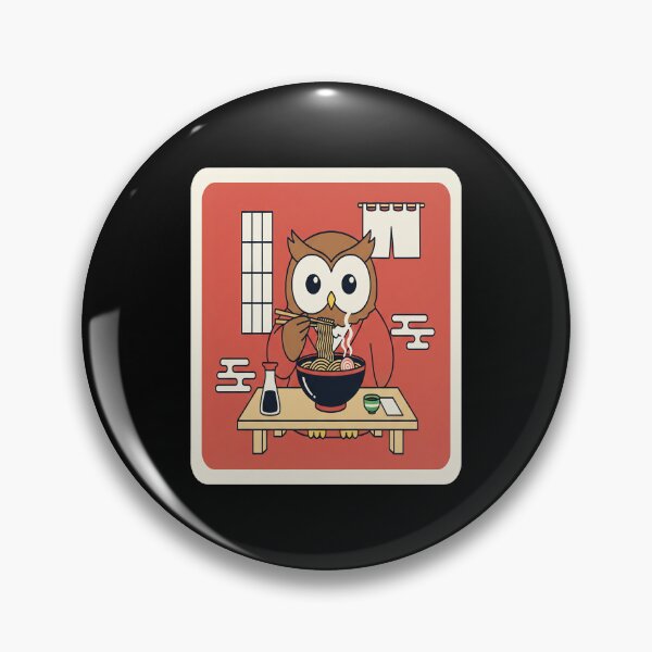 Item preview, Cute Owl Eating Ramen in Cozy Japanese Noodle Shop designed and sold by JordynLadukeg65.