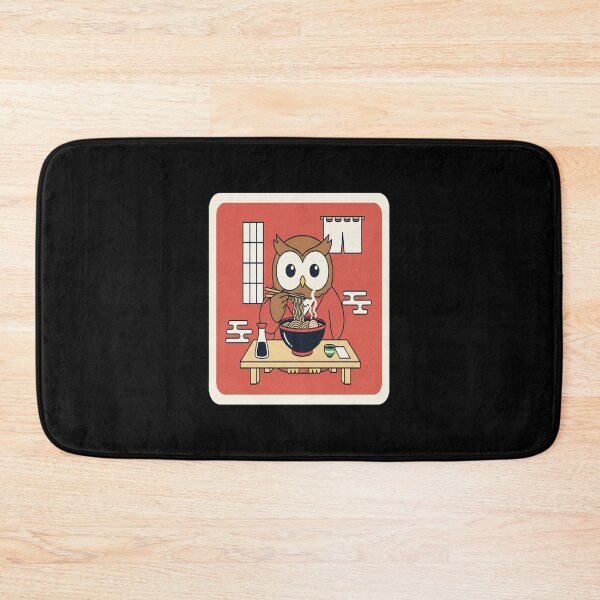 Item preview, Cute Owl Eating Ramen in Cozy Japanese Noodle Shop designed and sold by JordynLadukeg65.
