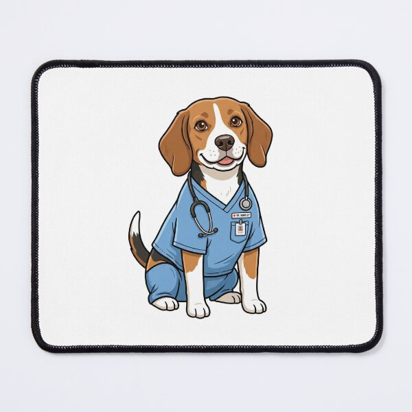 Item preview, Healthcare Hero Beagle Therapy Dog Medical Nurse Scrubs designed and sold by PictoVibe.