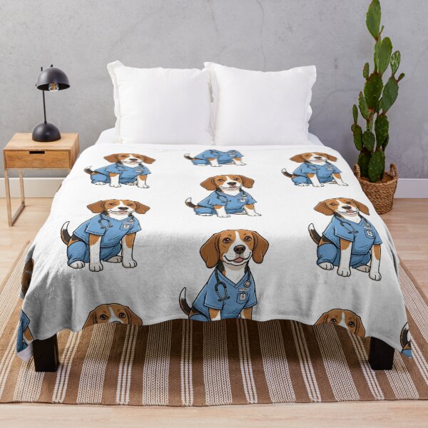 Item preview, Healthcare Hero Beagle Therapy Dog Medical Nurse Scrubs designed and sold by PictoVibe.