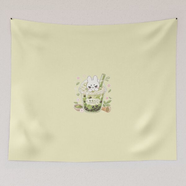 Item preview, Kawaii Matcha Bubble Tea Bunny_Green designed and sold by kokoriiland.