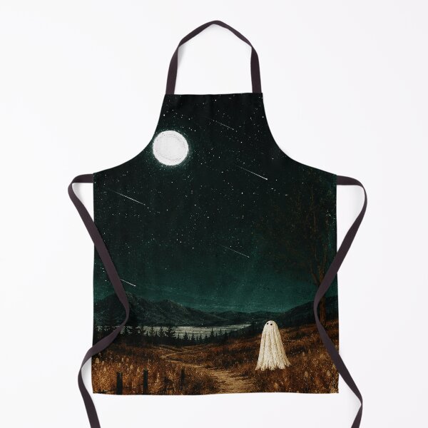 Item preview, Lonely Little Ghost Beneath a Full Moon in a Quiet Autumn Landscape designed and sold by ferminhays.