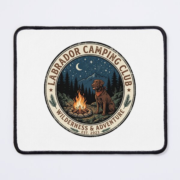 Item preview, Labrador Camping Club Vintage Outdoor Campfire Dog designed and sold by PictoVibe.