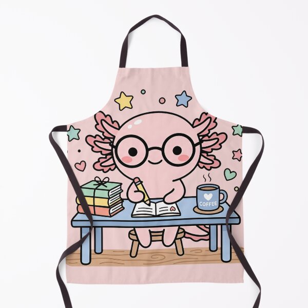 Item preview, Axolotl Studying Coffee and Books Cute Bookworm Gift designed and sold by ronakris009.