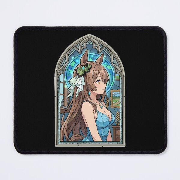 Item preview, Satono Diamond Uma Musume Blue Room Stained Glass Portrait designed and sold by mildaclairmo.