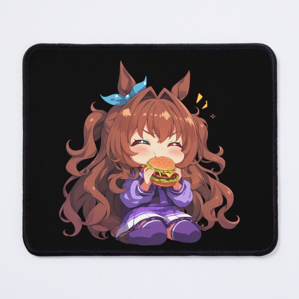 Item preview, Maruzensky Uma Musume Pretty Derby Chibi Kawaii Burger Anime Girl Soft Playful Glow designed and sold by earlobejerk.