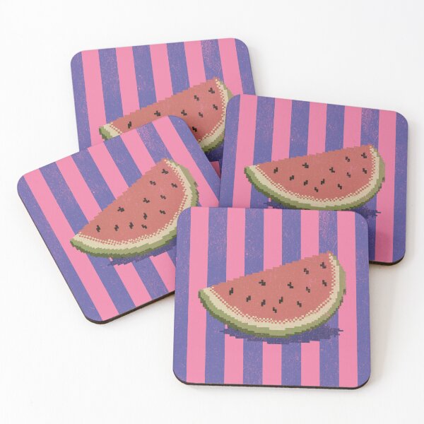 Item preview, Watermelon With Stripes Retro Pixel Graphic Fruit Tee designed and sold by donwillisjrart.