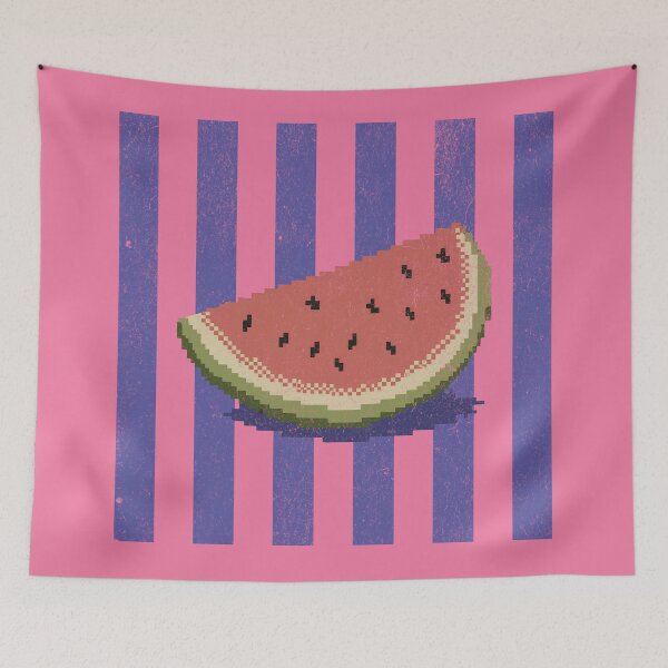 Item preview, Watermelon With Stripes Retro Pixel Graphic Fruit Tee designed and sold by donwillisjrart.