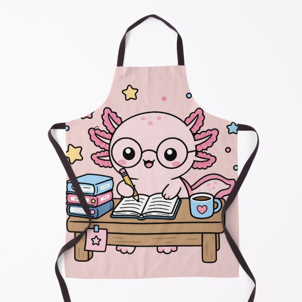 Item preview, Cute Axolotl Studying Reading Books Cozy Library Aesthetic designed and sold by ronakris009.