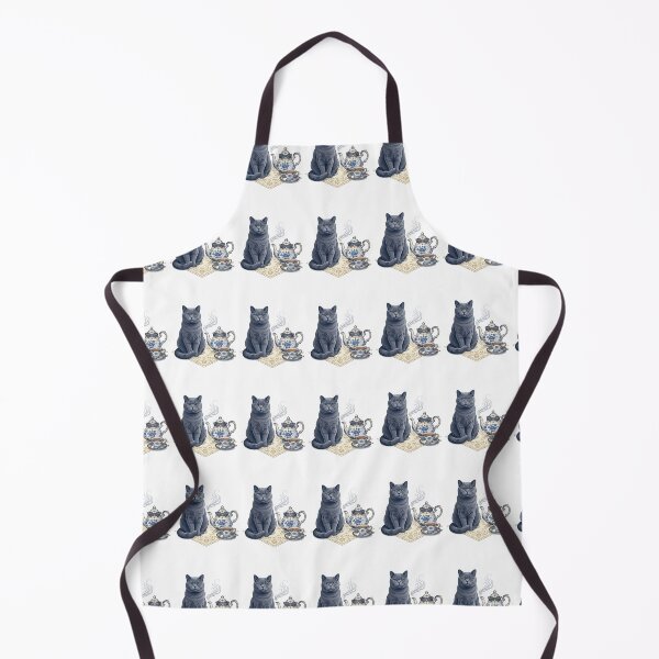 Item preview, British Shorthair Tea Room Porcelain Elegant Cat designed and sold by PictoVibe.