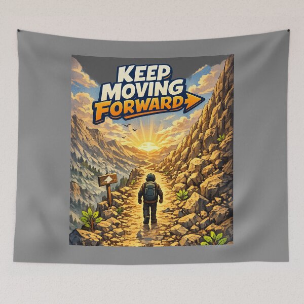 Item preview, Keep Moving Forward – Inspirational Mountain Journey Motivation Design designed and sold by NomadUSArt.