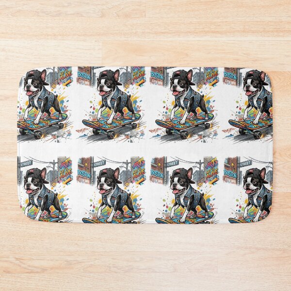 Item preview, Boston Terrier Skate Club Streetwear Skateboard Dog designed and sold by PictoVibe.