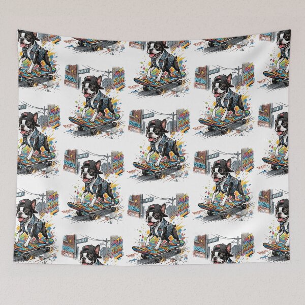 Item preview, Boston Terrier Skate Club Streetwear Skateboard Dog designed and sold by PictoVibe.